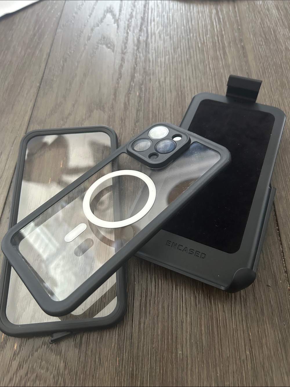 Clear MagSafe-Compatible Phone Case with Black Bumper